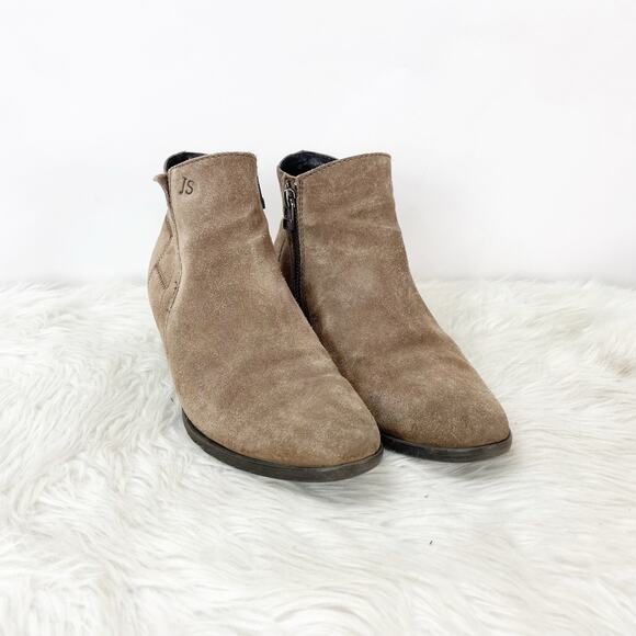 Josef Seibel 37 EU 6.5 US Womens Brown Taupe Suede Daphne Side Zip Ankle Booties - Picture 1 of 11